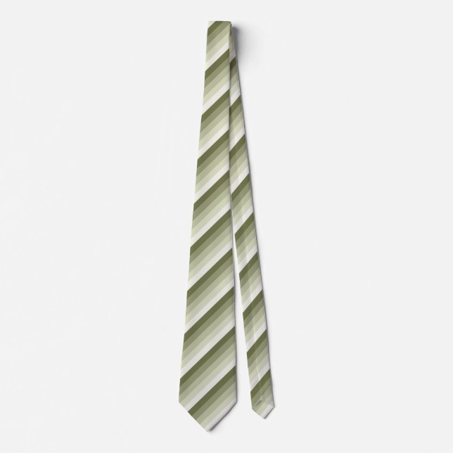 Olive green shadow stripes tie (Front)