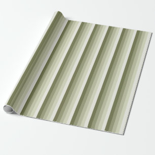 Olive green shadow stripes wrapping paper