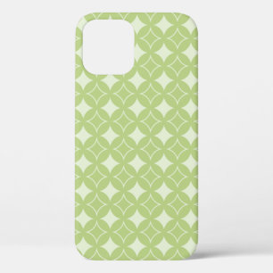 Olive green shippo pattern iPhone 12 case