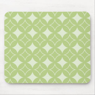 Olive green shippo pattern mouse mat