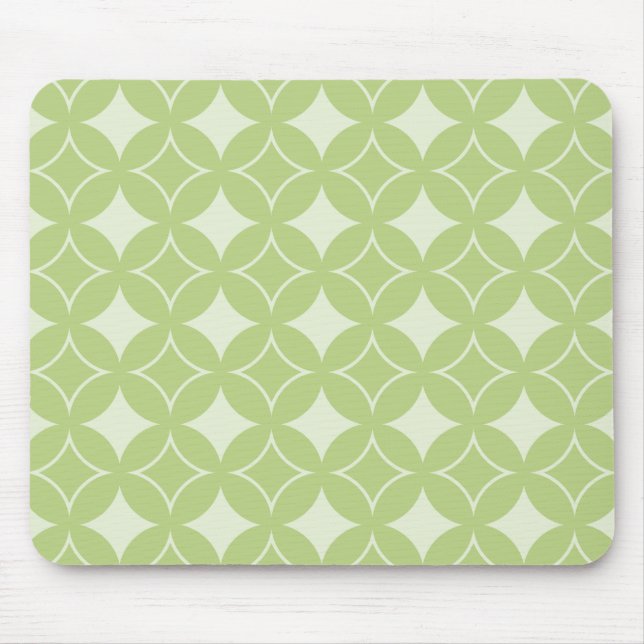 Olive green shippo pattern mouse mat (Front)