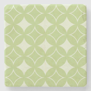 Olive green shippo pattern stone coaster