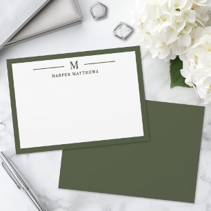 Olive Green Simple Classic Personalised Card