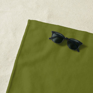 Olive Green Solid Colour Beach Towel