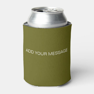 Olive Green Solid Colour Can Cooler