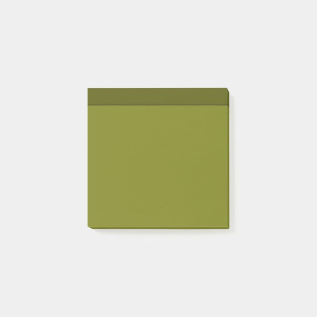 Olive Green Solid Colour Minimalist Post-It Notes (Front)