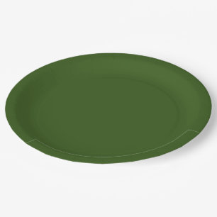 Olive green solid colour paper plate