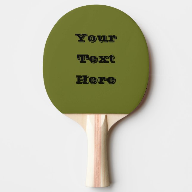Olive Green Solid Colour Ping Pong Paddle (Front)