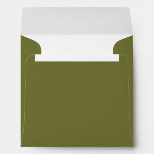 Olive Green   Square Wedding Invitation  Envelope