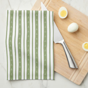 Olive Green Stripe Dish Towel