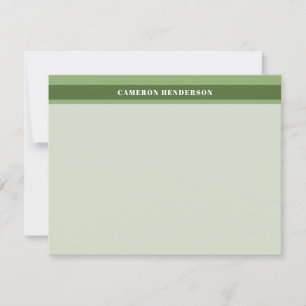 Olive Green Stripes Add Your Name Card