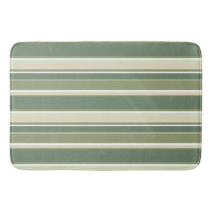Olive green stripes bath mat
