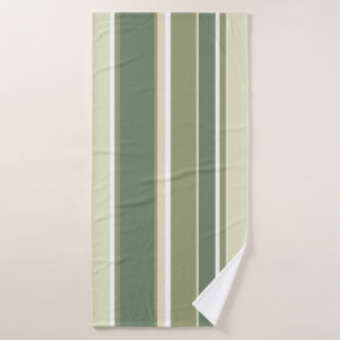 Olive green stripes bath towel