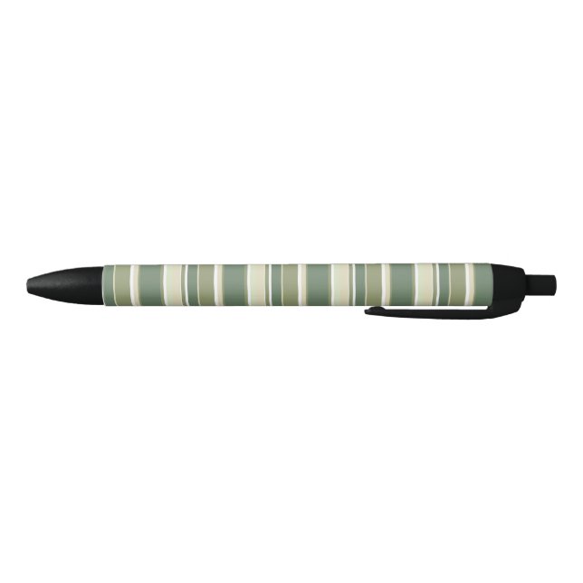 Olive green stripes black ink pen (Bottom)