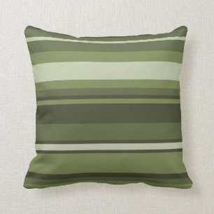 Olive green stripes cushion
