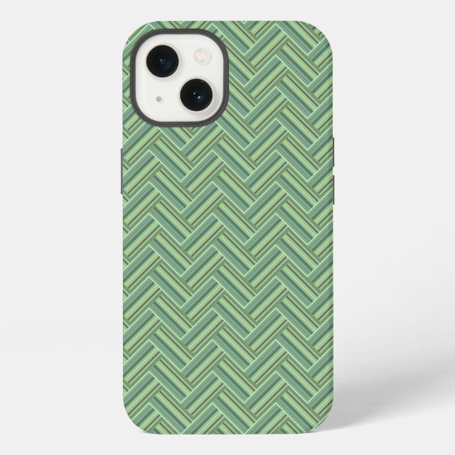 Olive green stripes double weave Case-Mate iPhone  Case (Back)