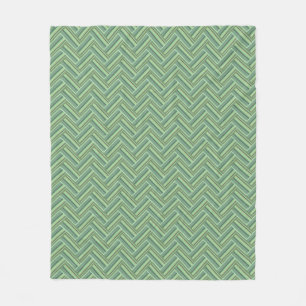Olive green stripes double weave fleece blanket