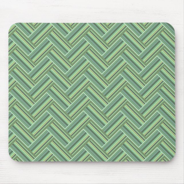 Olive green stripes double weave mouse mat (Front)