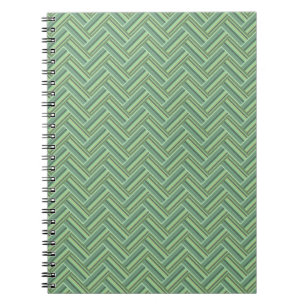 Olive green stripes double weave notebook