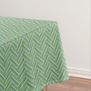 Olive green stripes double weave tablecloth