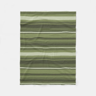 Olive green stripes fleece blanket