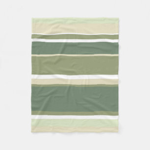Olive green stripes fleece blanket