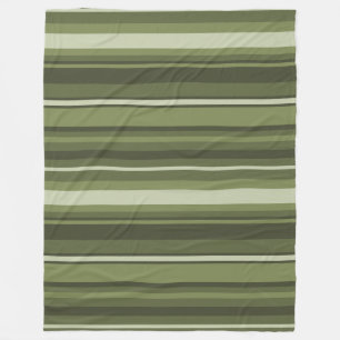 Olive green stripes fleece blanket