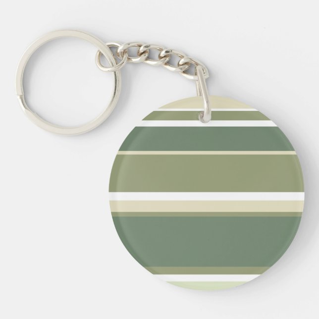Olive green stripes key ring (Front)