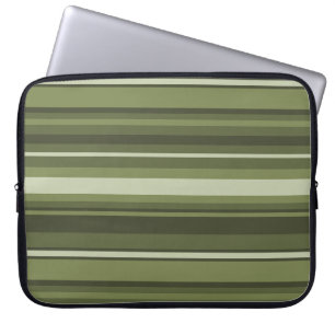 Olive green stripes laptop sleeve