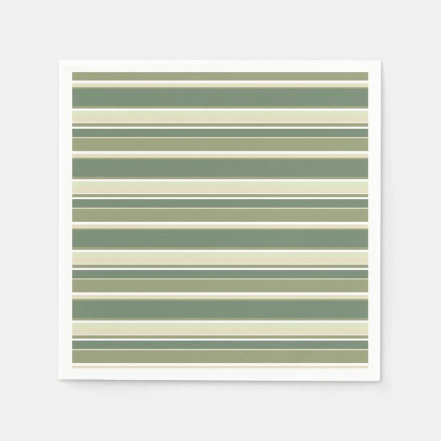 Olive green stripes napkin (Front)