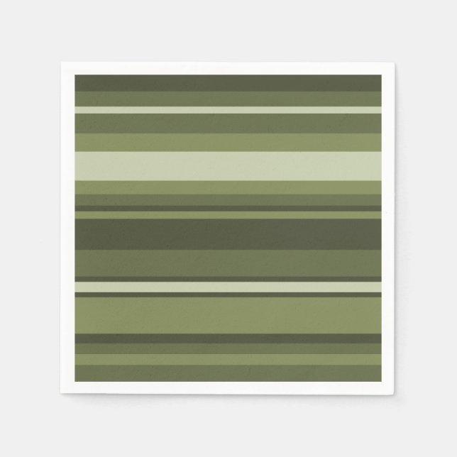 Olive green stripes napkin (Front)