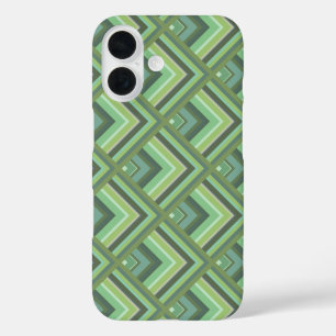 Olive green stripes scale pattern iPhone 16 case
