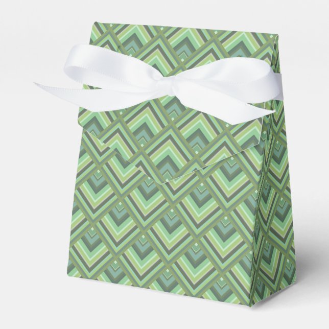 Olive green stripes scale pattern favour box (Front Side)