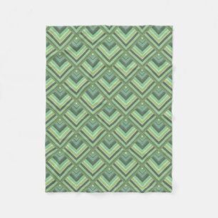 Olive green stripes scale pattern fleece blanket