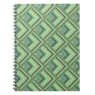 Olive green stripes scale pattern notebook