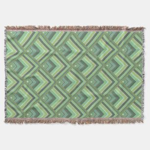 Olive green stripes scale pattern throw blanket