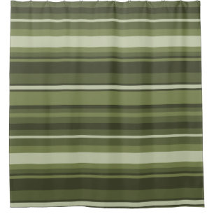 Olive green stripes shower curtain