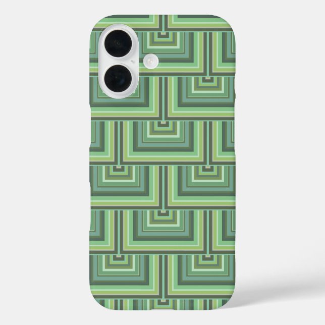 Olive green stripes square scales pattern Case-Mate iPhone case (Back)