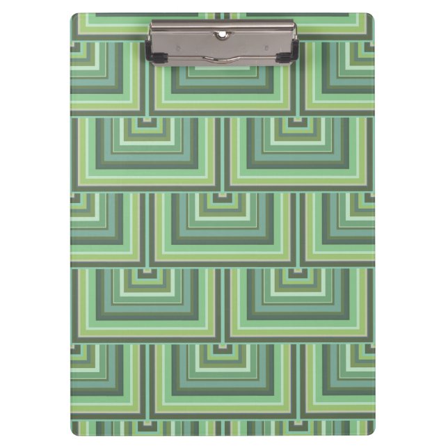 Olive green stripes square scales pattern clipboard (Front)