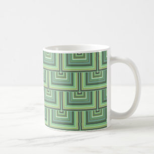 Olive green stripes square scales pattern coffee mug