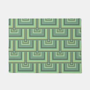Olive green stripes square scales pattern doormat