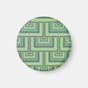 Olive green stripes square scales pattern magnet