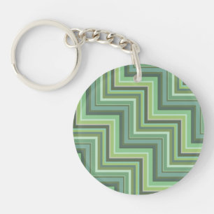 Olive green stripes stairs pattern key ring