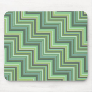Olive green stripes stairs pattern mouse mat
