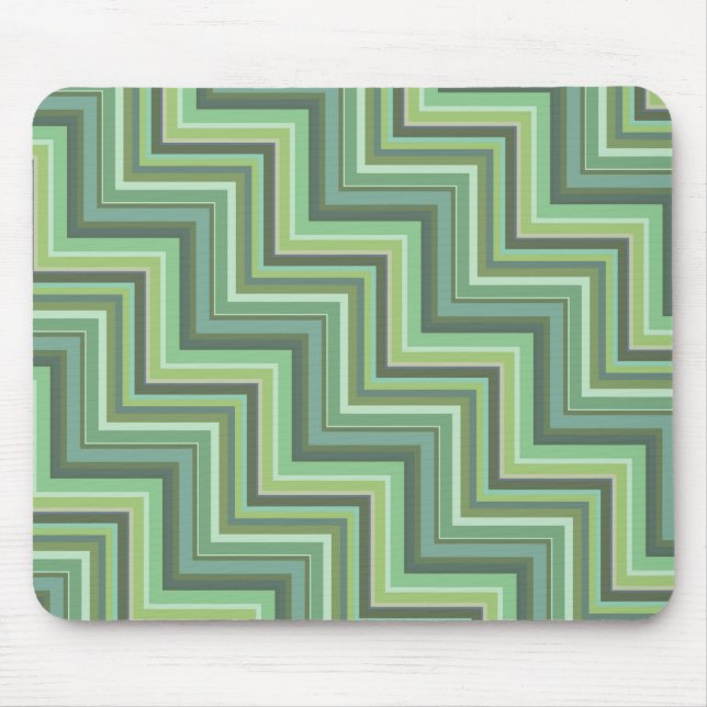 Olive green stripes stairs pattern mouse mat (Front)