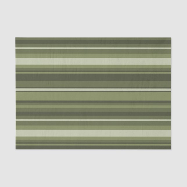 Olive green stripes tissue paper (Front)