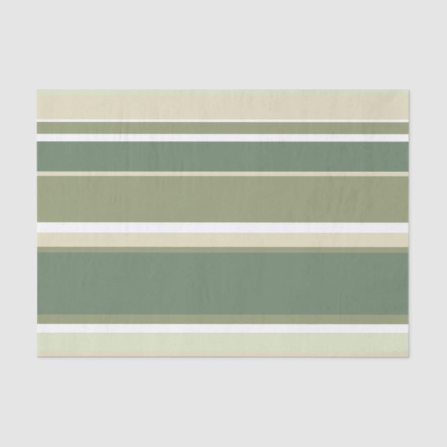 Olive green stripes tissue paper (Front)