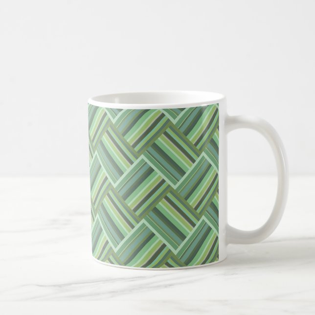 Olive green stripes weave coffee mug (Right)