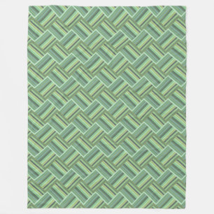 Olive green stripes weave fleece blanket