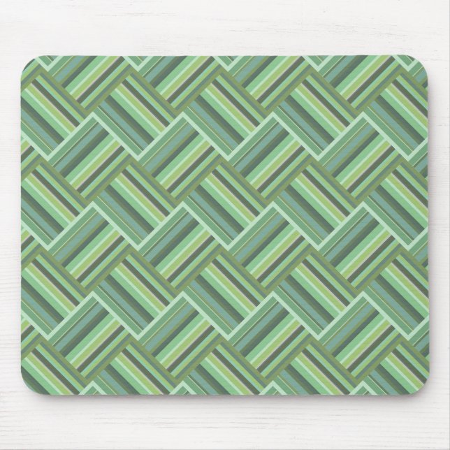 Olive green stripes weave mouse mat (Front)